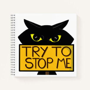 Bad Boogie -Die Katze- "Versuche es" lustiges Noti Notizbuch