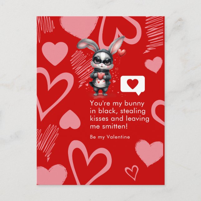 Bad Boy Bunny Liebe Dieb Boyfriend Valentine's Day Postkarte (Vorderseite)