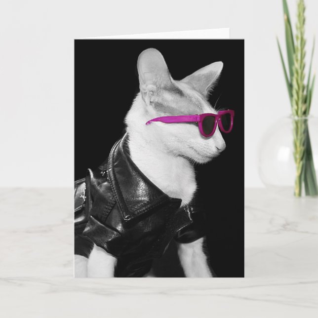 Bad Boy Cat in Shades Karte (Vorderseite)