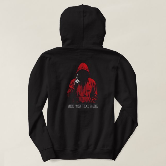 Bad Boy Red Hooded Figure | Dark Aesthetic Hoodie (Design Rückseite)