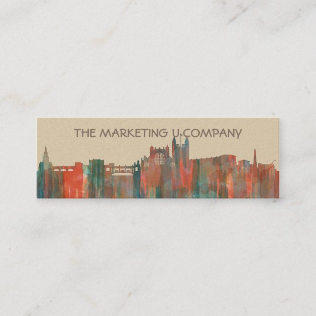 BAD, BRITISCHE SKYLINE MINI VISITENKARTE (Vorderseite)