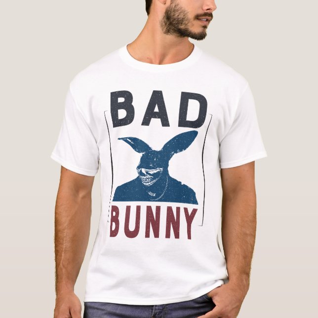Bad Bunny Funny Hip Hop Rabbit Design Ideen T-Shirt (Vorderseite)