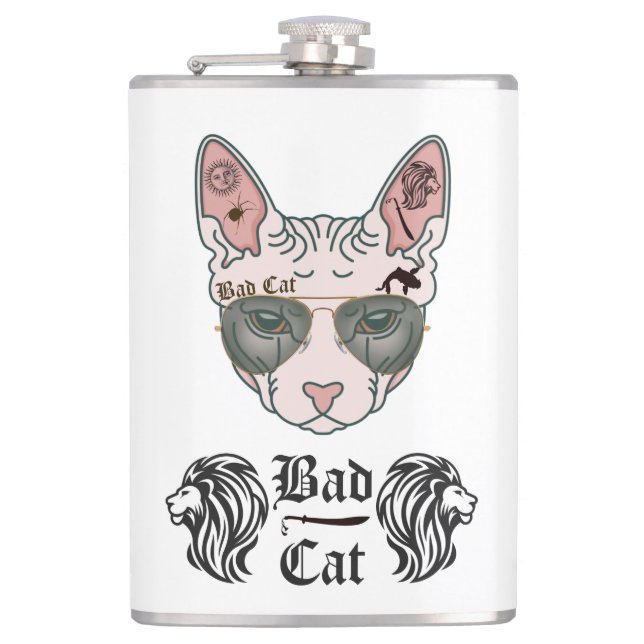 Bad Cat Flachmann (Vorderseite)