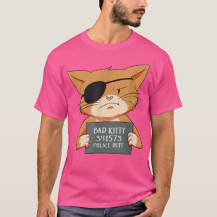 Bad Cat Gangster Mugshot Kitty for Pet Liebhaber  T-Shirt