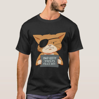 Bad Cat Gangster Mugshot Kitty For Pet T-Shirt