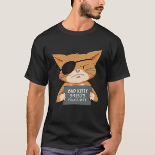 Bad Cat Gangster Mugshot Kitty für Haustiere T-Shirt