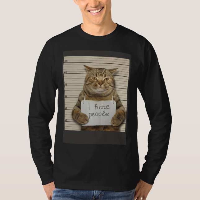 Bad Cat I Hate People T-Shirt (Vorderseite)