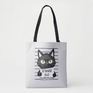 Bad Cattitude - Black Cat Mugshot