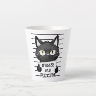 Bad Cattitude - Black Cat Mugshot Milchtasse