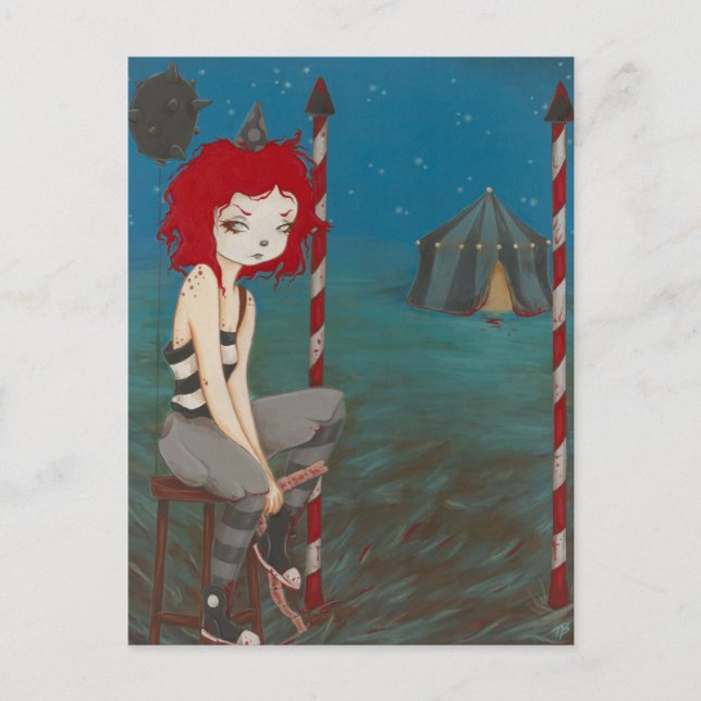 Bad Clown Goth Horror Postkarte (Vorderseite)