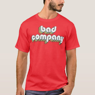 Bad Company Retro Rainbow Typografie verblasst Sti T-Shirt