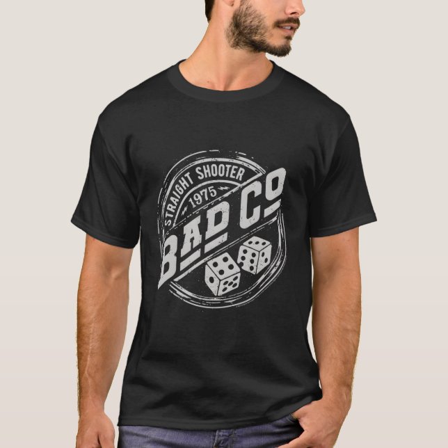 Bad Company Straight Shooter Abzeichen T-Shirt (Vorderseite)
