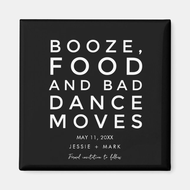 Bad Dance bewegt Funny Wedding Save the Date Magnet (Vorne)