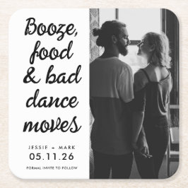 Bad Dance bewegt Funny Wedding Save the Date Rechteckiger Pappuntersetzer