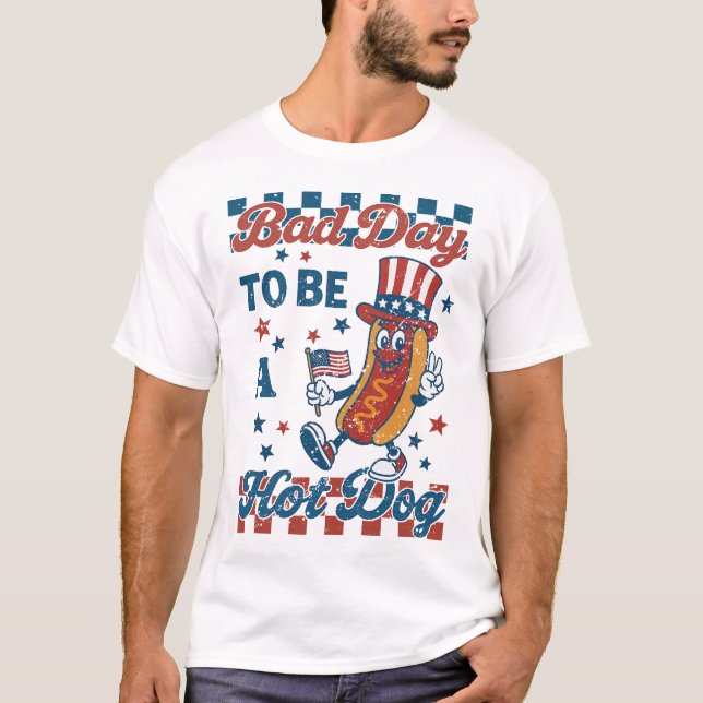 Bad Day To Be A Hot Dog BBQ Grilling Funny Hot Dog T-Shirt (Vorderseite)
