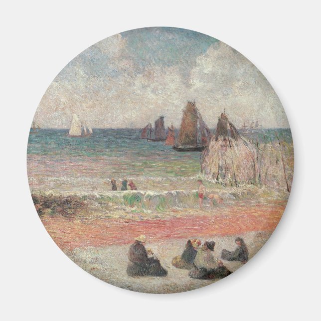 Bad Dieppe von Paul Gauguin, Vintage Kunst Magnet (Vorne)