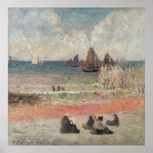 Bad Dieppe von Paul Gauguin, Vintage Kunst Poster