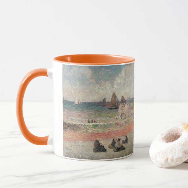 Bad Dieppe von Paul Gauguin, Vintage Kunst Tasse (Mit Donut)