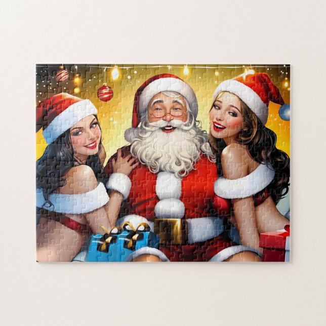 Bad Dirty Santa liefert Geschenke durch einen warm Puzzle (Horizontal)