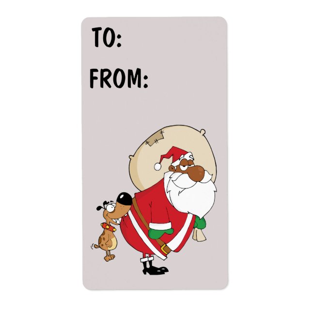 Bad Dog Bites Black Santa Gift Label (Vorne)