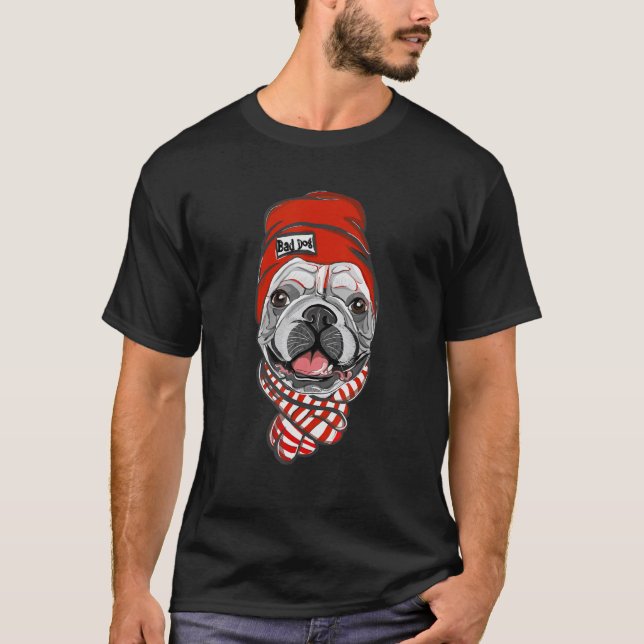 Bad Dog French Bulldog T-Shirt (Vorderseite)