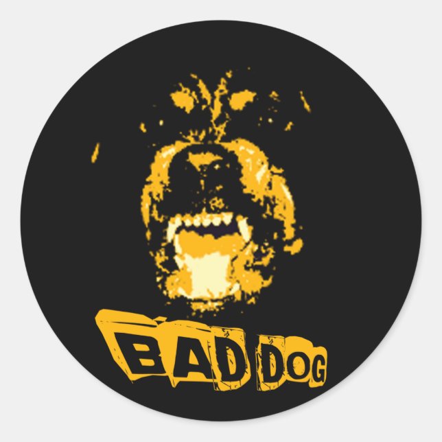 Bad Dog Runder Aufkleber (Vorderseite)