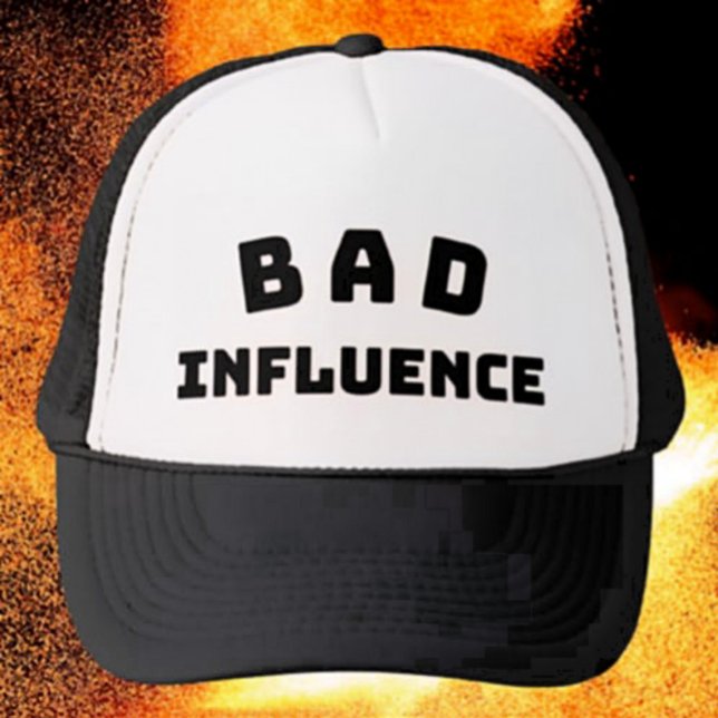 BAD Einfluss Black Typografy Trucker Hat Truckerkappe (Von Creator hochgeladen)
