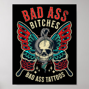 Bad Es Tattooed Frauen empowered Retro Tattoo Flas Poster