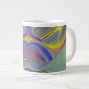 Bad Face, Abstrakte 3D-Regenbogenkunst Jumbo-Tasse