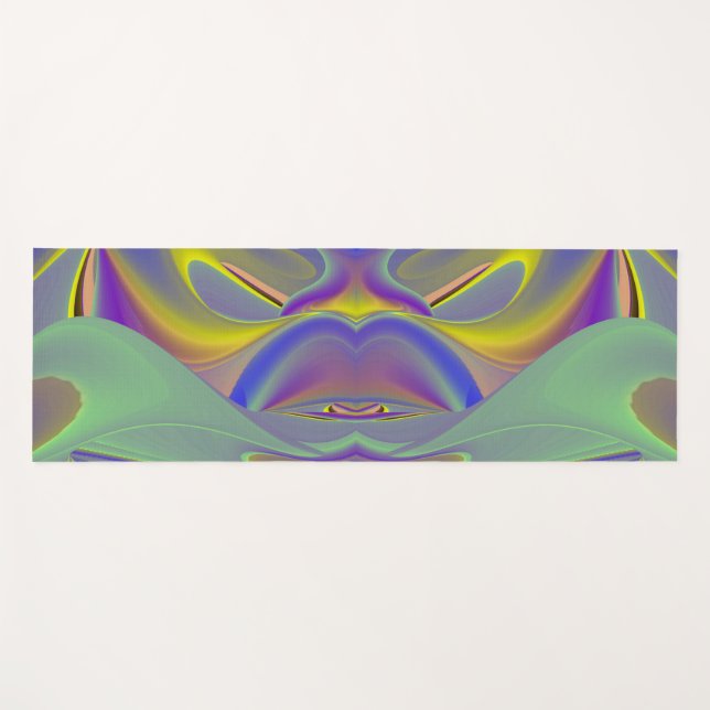 Bad Face, Abstrakte 3D-Regenbogenkunst Yogamatte (Vorderseite (Horizontal))