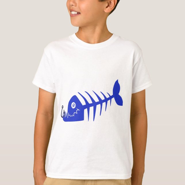 Bad Fish Skull Blue T-Shirt (Vorderseite)