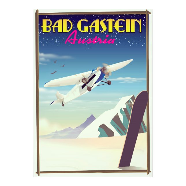 Bad Gastein Austria Snowboarding Poster (Vorne)