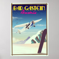 Bad Gastein Austria Snowboarding Poster