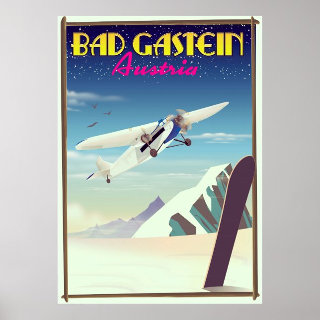 Bad Gastein Austria Snowboarding Poster (Vorne)