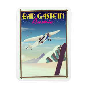 Bad Gastein Austria Snowboarding Poster Magnet