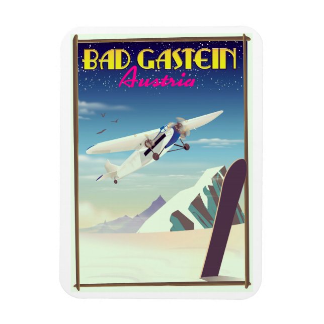 Bad Gastein Austria Snowboarding Poster Magnet (Vertikal)