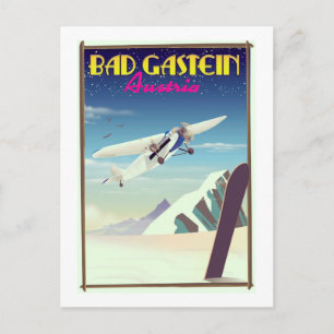 Bad Gastein Austria Snowboarding Poster Postkarte