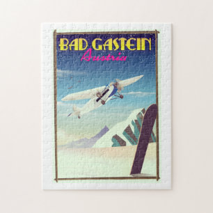 Bad Gastein Austria Snowboarding Poster Puzzle