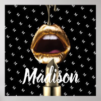 Bad Girl Beauty Gold Lips Personalisiert