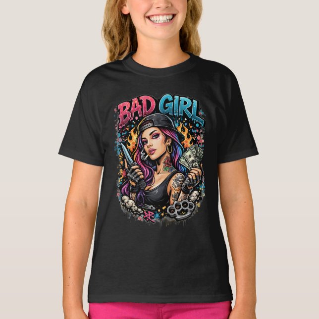 Bad Girl Graffiti Teen Girl Graphic Tee – Bold tee (Vorderseite)