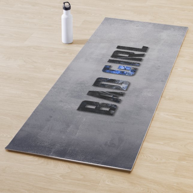 Bad Girl rustikal graublau Yogamatte (Beispiel)