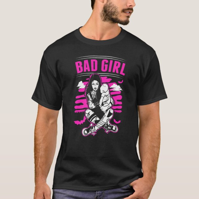 Bad Girls No Angel Rebellis Bad Attitude Naughty T-Shirt (Vorderseite)
