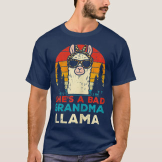 Bad Grandma Llama Retro Alpaca Mütter Day Nana T-Shirt
