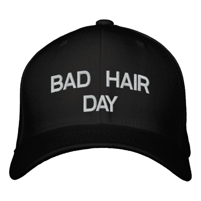 Bad Hair Day Cap Bestickte Baseballkappe (Vorderseite)