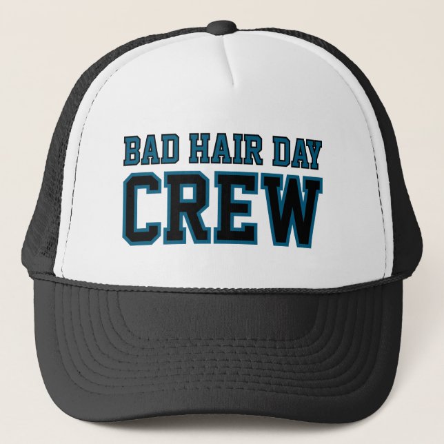Bad Hair Day Crew, Funny Custom Truckerkappe (Vorderseite)