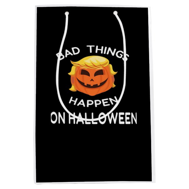 Bad Happen Halloween lustige Trumpkin für deinen F Mittlere Geschenktüte (Vorderseite)