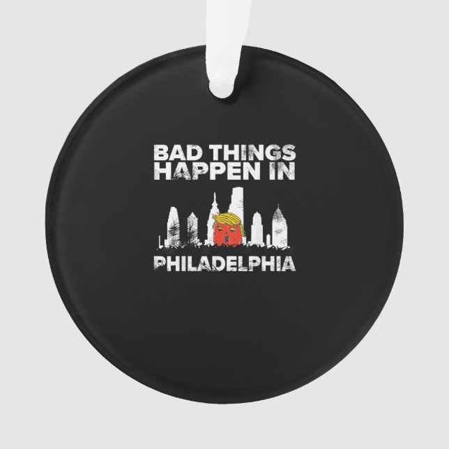 Bad Happen Philadelphia Halloween Spooky Trumpkin Ornament (Vorderseite)