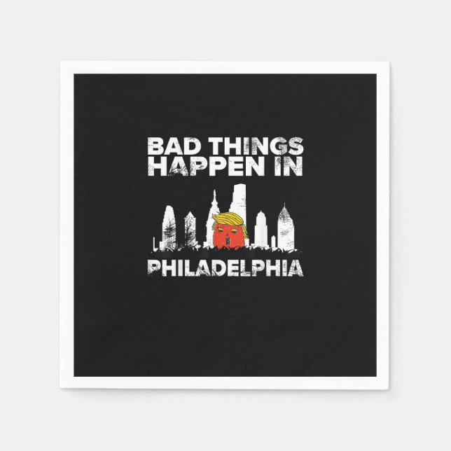 Bad Happen Philadelphia Halloween Spooky Trumpkin Serviette (Vorderseite)