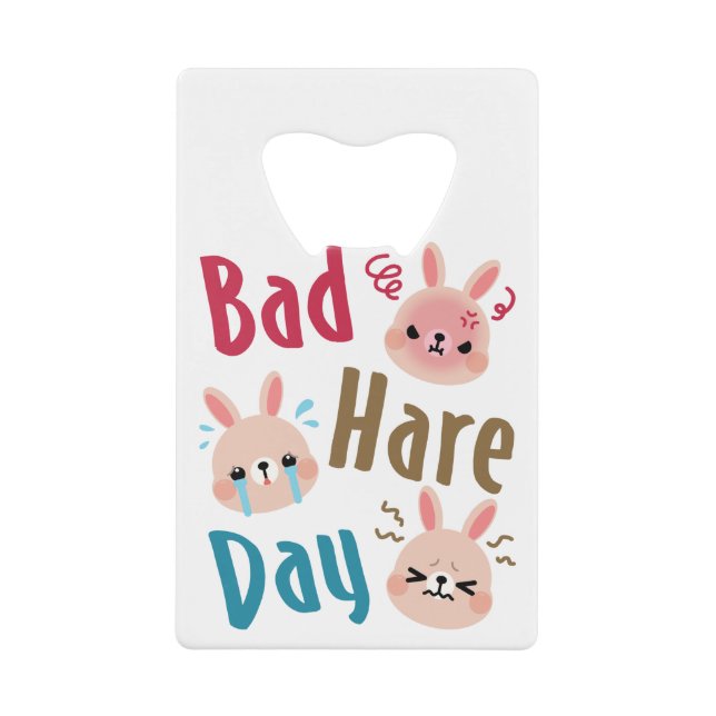 Bad Hare Day Funny Bunny Rabbit Kawaii Ostern Geldbeutel Flaschenöffner (Vorderseite)