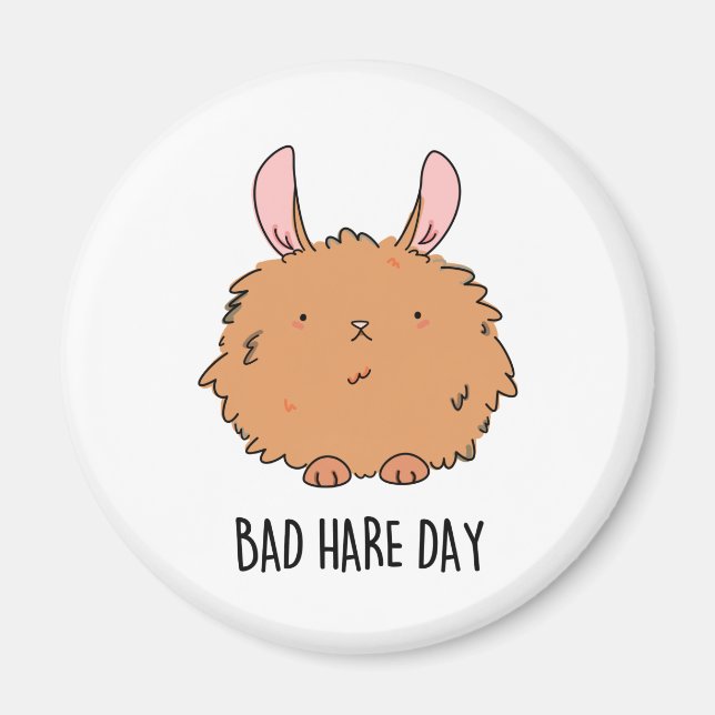 Bad Hare Day Funny Rabbit Pub Magnet (Vorne)